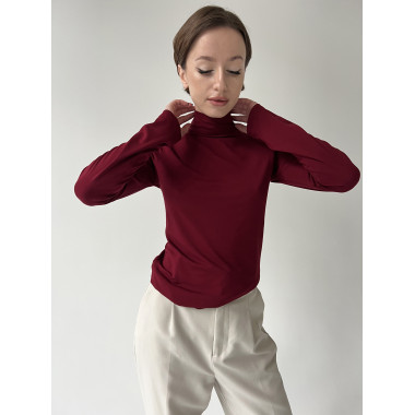 Бадлон, гольф, водолазка из вискозы "Burgundy"