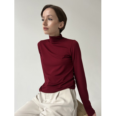 Бадлон, гольф, водолазка из вискозы "Burgundy"