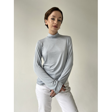 Бадлон, гольф, водолазка из вискозы, небесно-голубой