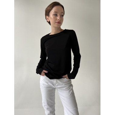 Лонгслив сажево-черный