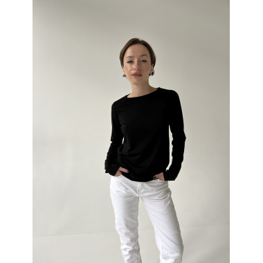 Лонгслив сажево-черный