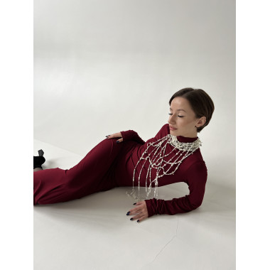 Силуэтное платье burgundy