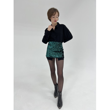 Юбка бархатная с пайетками